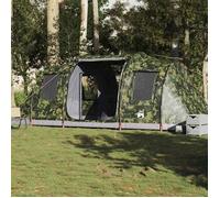 vidaXL Tente de camping tunnel 4 personnes camouflage imperméable Noir G