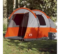 Vidaxl Tente De Camping Tunnel 4 Personnes Gris Et Orange Imperméable