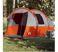 vidaXL Tente de camping tunnel 4 personnes gris et orange imperméable, tente, abri de camping, abri de jardin, tente de 94633