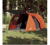 vidaXL Tente tunnel de camping 4 personnes imperméable gris et orange