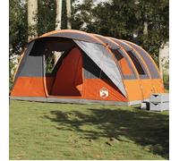 Tente de camping tunnel 5 personnes gris et orange imperméable Noir