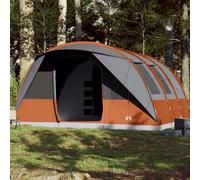 vidaXL Tente de camping tunnel 7 personnes gris et orange imperméable, tente, tente de jardin, abri extérieur, tente de 94627