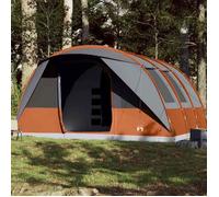 vidaXL Tente de camping tunnel 7 personnes gris et orange imperméable, tente, tente de jardin, abri extérieur, tente de 94627