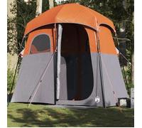 vidaXL Tente de douche 2 personnes gris et orange imperméable, tente, tente de jardin, abri d'extérieur, tente de camping, 4009535