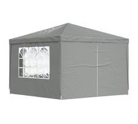 vidaXL Tente de fête 300 x 300 x 255 cm Gris Clair PE et Acier, Abri Portable, Tente Moderne pour événements, Gazebo de fête, pavillon de Mariage, Toit pour Jardin spacieux