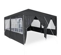 vidaXL Tente de fête Anthracite 400 x 400 x 266 cm Polyéthylène, Tente de Jardin, abri Portable et Pliable, Protection UV, pavillon résistant aux intempéries