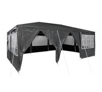 vidaXL Tente de fête avec 10 parois Anthracite pour soirées en Plein air, 400 x 600 cm. Super Costaud, Plein d'espace, imperméable. Parfaite pour des buffets ou des Mariages, Style Gala.