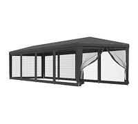 vidaXL Tente de Fête avec 10 Parois Latérales en Maille Belvédère Chapiteau Pavillon Tonnelle Tente de Réception Jardin Terrasse Anthracite 3x12 m
