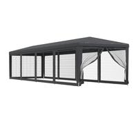 vidaXL Tente de Fête avec 10 Parois Latérales en Maille Belvédère Chapiteau Pavillon Tonnelle Tente de Réception Jardin Terrasse Anthracite 3x12 m