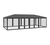 vidaXL Tente de fête avec 12 parois latérales Maille Anthracite 8x4 m, Tente, Tente à baldaquin, auvent de Gazebo, Tente de Gazebo, Tente de Jardin