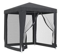 vidaXL Tente de Fête avec 4 Parois Latérales en Maille Belvédère Chapiteau Pavillon Tonnelle Tente de Réception Jardin Terrasse Anthracite 2x2 m