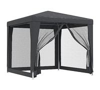 vidaXL Tente de Fête avec 4 Parois Latérales en Maille Belvédère Chapiteau Pavillon Tonnelle Tente de Réception Jardin Terrasse Anthracite 2.5x2.5 m