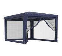 Vidaxl Tente De Fête Avec 4 Parois Latérales En Maille Bleu 3x4 M Pehd Bleu