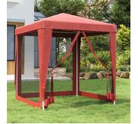 vidaXL Tente de fête avec 4 parois latérales en maille Rouge 2x2m PEHD 319220