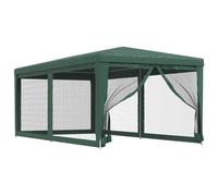 Partytent met 6 mesh zijwanden 3x6 m HDPE groen319238
