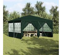 Vidaxl Tente De Fête Avec 8 Murs Latéraux Verts 4x4 M Pe