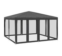 vidaXL Tente de fête avec 8 parois latérales en Maille Anthracite 4x4m, Tente, Tente à baldaquin, auvent de Gazebo, Tente de Gazebo, Tente de Jardin