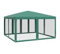 vidaXL Tente de fête avec 8 parois latérales en Maille Vert 4x4 m PEHD, Tente, Tente à baldaquin, auvent de Gazebo, Tente de Gazebo, Tente de Jardin