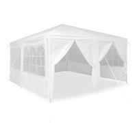 Vidaxl Tente De Fête Avec 8 Murs Latéraux Blanche 4x4 M Pe