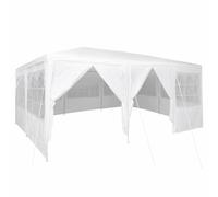 vidaXL Tente de fête 6 x 4 m avec 10 parois blanches – PE