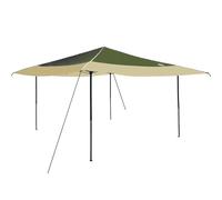 vidaXL Tente de fête d'extérieur verte 400 x 400 cm en tissu Oxford pop-up à montage instantané pour 2 personnes Design moderne avec 1 toit, cadre pré-monté, sac de transport et 4 haubans
