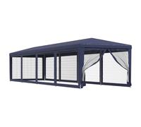 Vidaxl Tente De Fête Et 10 Parois Latérales En Maille Bleu 3x12 M Pehd Bleu