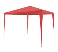 vidaXL Tente de fête Rouge 300 x 300 x 255 cm PE et Acier, Kiosque de Jardin, Rectangulaire, Moderne, Résistant à l'eau, aux UV, Tente Durable pour Événements en Plein Air