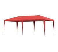 vidaXL Tente de fête Rouge 600 x 300 x 255 cm PE et Acier, Kiosque de Jardin, Rectangulaire, Moderne, Résistant à l'eau, aux UV, Tente Durable pour Événements en Plein Air