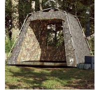 vidaXL Tente de pêche 4 personnes camouflage libération rapide Noir G