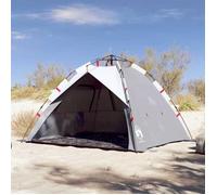 vidaXL Tente de plage 3 personnes gris libération rapide imperméable, tente, tente de jardin, abri d'extérieur, tente de 4005316