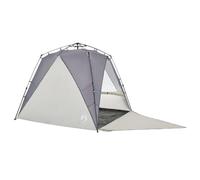 vidaXL Tente de plage 4 personnes – Imperméable – Système à libération rapide – Gris