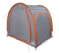 vidaXL Tente de Rangement pour vélos Gris et Orange 218 x 156 x 180 cm, Tente Moderne cylindrique Pliable, abri de Camping, Stockage, matériel de vélo, équipement de Voyage
