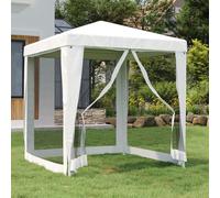 vidaXL Tente de réception avec 4 parois latérales en maille 2x2m Blanc