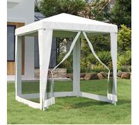 Vidaxl Tente De Réception Avec 4 Parois Latérales En Maille 2x2m Blanc Blanc