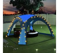vidaXL Tente de réception avec LED et 4 parois 3,6x3,6x2,3 m Bleu 92236