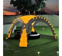Vidaxl Tente De Réception Avec Led Et 4 Parois 3,6x3,6x2,3 M Jaune Jaune