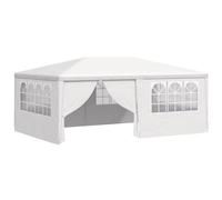 vidaXL Tente de Réception avec Parois Belvédère Tonnelle Pavillon Chapiteau Mariage Barbecue Voyage de Camping Mariage 4x6 m Blanc 90 g/m²