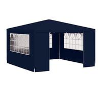 vidaXL Tente de Réception avec Parois Belvédère Tonnelle Pavillon Chapiteau Mariage Barbecue Voyage de Camping Mariage 4x4 m Bleu 90 g/m²