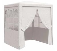 vidaXL Tente de Réception avec Parois Latérales Belvédère Tonnelle Pavillon Chapiteau Mariage Barbecue Voyage de Camping 2x2 m Blanc 90 g/m²