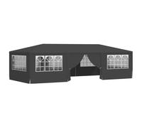 vidaXL Tente de Réception avec Parois Latérales Belvédère Tonnelle Pavillon Chapiteau Mariage Barbecue Voyage de Camping 4x9 m Anthracite 90 g/m²