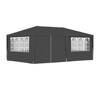 vidaXL Tente de Réception avec Parois Latérales Belvédère Tonnelle Pavillon Chapiteau Mariage Barbecue Voyage de Camping 4x6 m Anthracite 90 g/m²