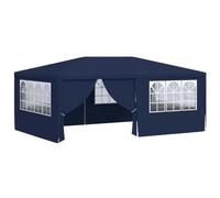 vidaXL Tente de Réception avec Parois Latérales Belvédère Tonnelle Pavillon Chapiteau Mariage Barbecue Voyage de Camping 4x6 m Bleu 90 g/m²