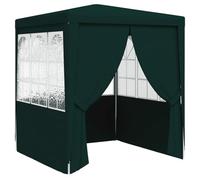 vidaXL Tente de Réception avec Parois Latérales Belvédère Tonnelle Pavillon Chapiteau Mariage Barbecue Voyage de Camping 2,5x2,5 m m Vert 90 g/m²