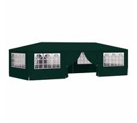 vidaXL Tente de Réception avec Parois Latérales Belvédère Tonnelle Pavillon Chapiteau Mariage Barbecue Voyage de Camping 4x9 m Vert 90 g/m²
