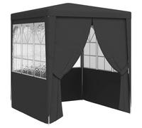 vidaXL Tente de Réception avec Parois Latérales Belvédère Tonnelle Pavillon Chapiteau Mariage Barbecue Voyage de Camping 2x2 m Anthracite 90 g/m²