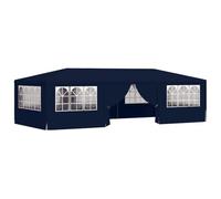 vidaXL Tente de Réception avec Parois Latérales Belvédère Tonnelle Pavillon Chapiteau Mariage Barbecue Voyage de Camping 4x9 m Bleu 90 g/m²