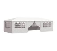 vidaXL Tente de Réception avec Parois Latérales Belvédère Tonnelle Pavillon Chapiteau Mariage Barbecue Voyage de Camping 4x9 m Blanc 90 g/m²