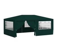 vidaXL Tente de Réception avec Parois Latérales Belvédère Tonnelle Pavillon Chapiteau Mariage Barbecue Voyage de Camping 4x6 m Vert 90 g/m²