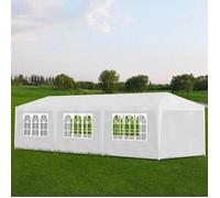 vidaXL Tente de Réception Blanc Tonnelle Pavillon Chapiteau de Jardin Patio 90338