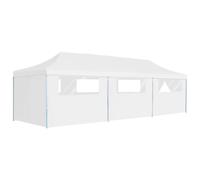 Vidaxl Tente De Réception Escamotable Avec 8 Parois 3 X 9 M Blanc Blanc